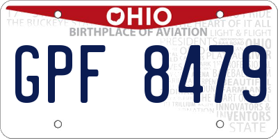 OH license plate GPF8479