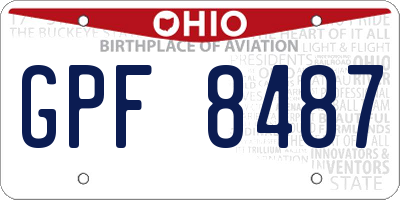 OH license plate GPF8487