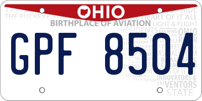 OH license plate GPF8504