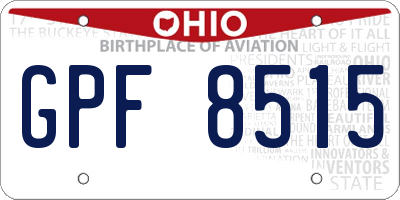 OH license plate GPF8515