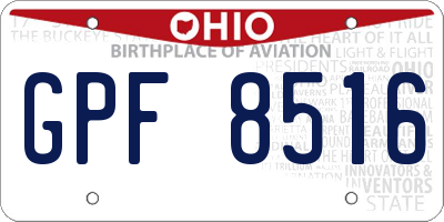 OH license plate GPF8516