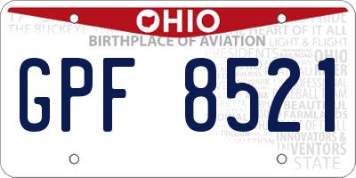 OH license plate GPF8521