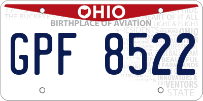 OH license plate GPF8522