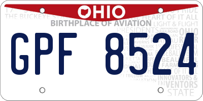OH license plate GPF8524