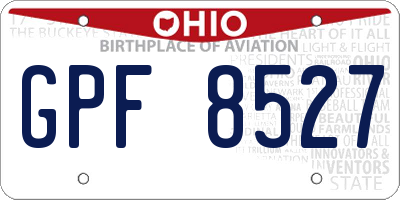 OH license plate GPF8527