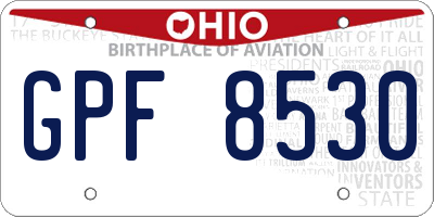 OH license plate GPF8530