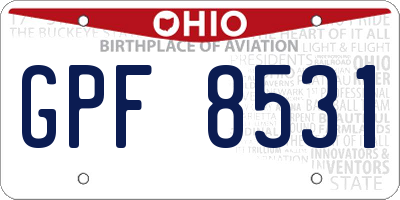 OH license plate GPF8531