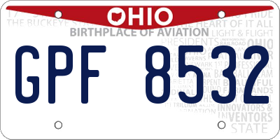 OH license plate GPF8532