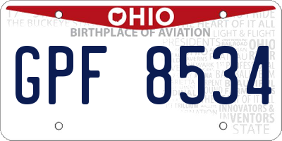 OH license plate GPF8534