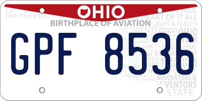 OH license plate GPF8536