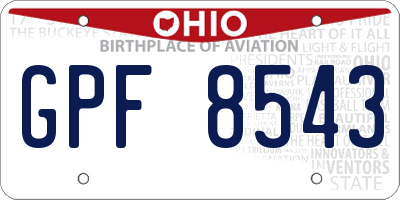 OH license plate GPF8543