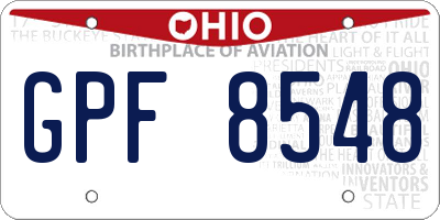 OH license plate GPF8548