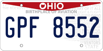 OH license plate GPF8552