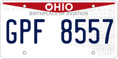 OH license plate GPF8557