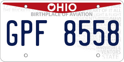 OH license plate GPF8558