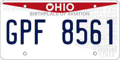 OH license plate GPF8561