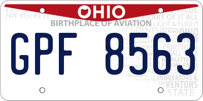 OH license plate GPF8563