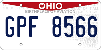 OH license plate GPF8566