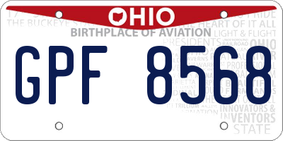 OH license plate GPF8568