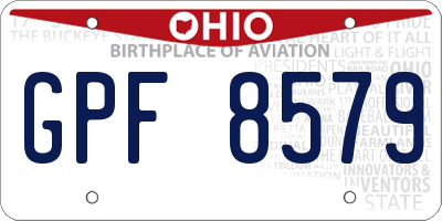 OH license plate GPF8579