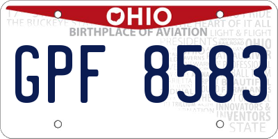 OH license plate GPF8583