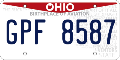 OH license plate GPF8587