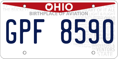 OH license plate GPF8590