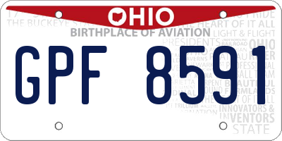 OH license plate GPF8591