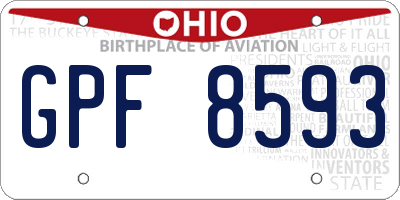 OH license plate GPF8593