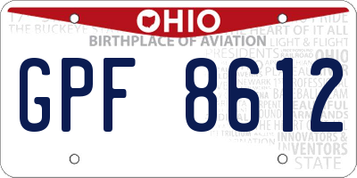 OH license plate GPF8612