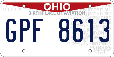 OH license plate GPF8613