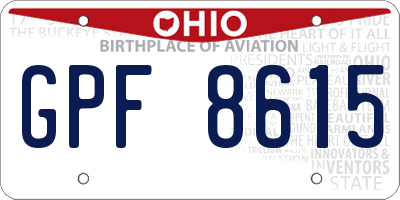 OH license plate GPF8615