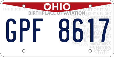 OH license plate GPF8617