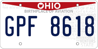OH license plate GPF8618