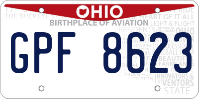 OH license plate GPF8623