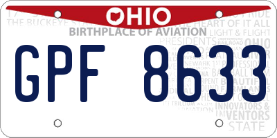 OH license plate GPF8633
