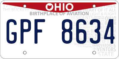OH license plate GPF8634
