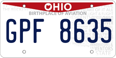 OH license plate GPF8635