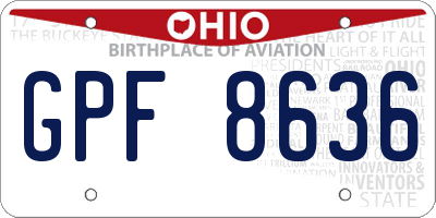 OH license plate GPF8636