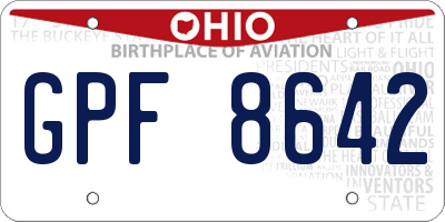 OH license plate GPF8642