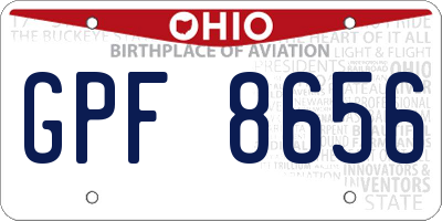 OH license plate GPF8656