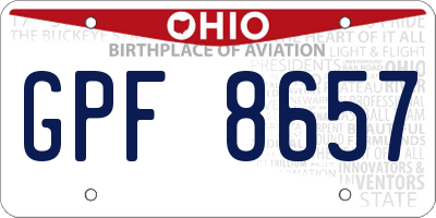 OH license plate GPF8657