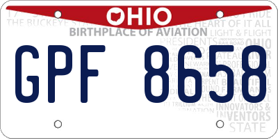 OH license plate GPF8658