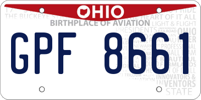 OH license plate GPF8661