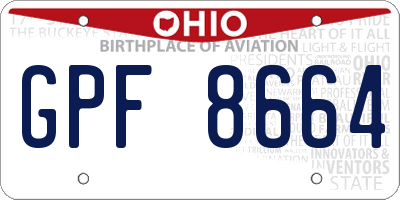 OH license plate GPF8664