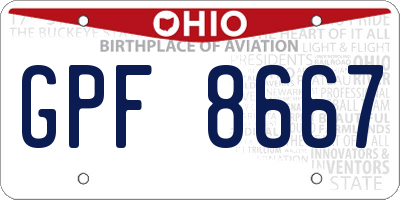 OH license plate GPF8667