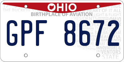 OH license plate GPF8672