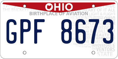 OH license plate GPF8673