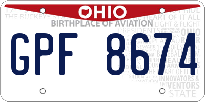 OH license plate GPF8674