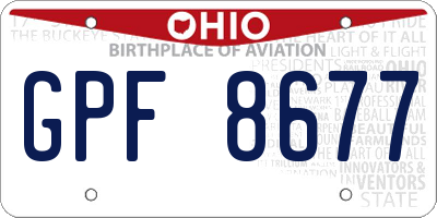 OH license plate GPF8677